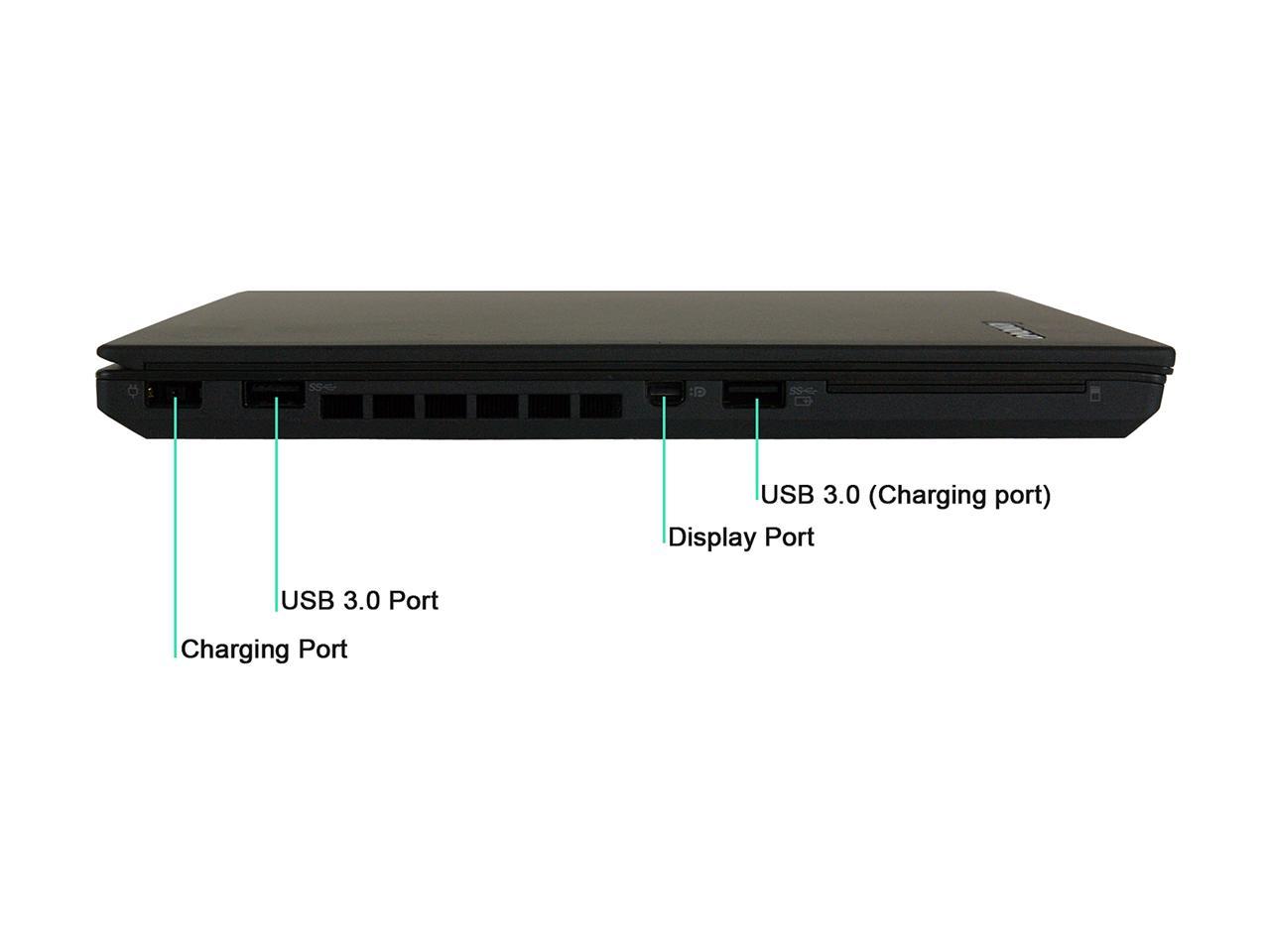 Lenovo Grade A Laptop T450S Intel Core i7 5th Gen 5600U (2.60 GHz) 12 GB Memory 512 GB SSD Intel HD Graphics 5500 14.0" Windows 10 Pro 64-bit