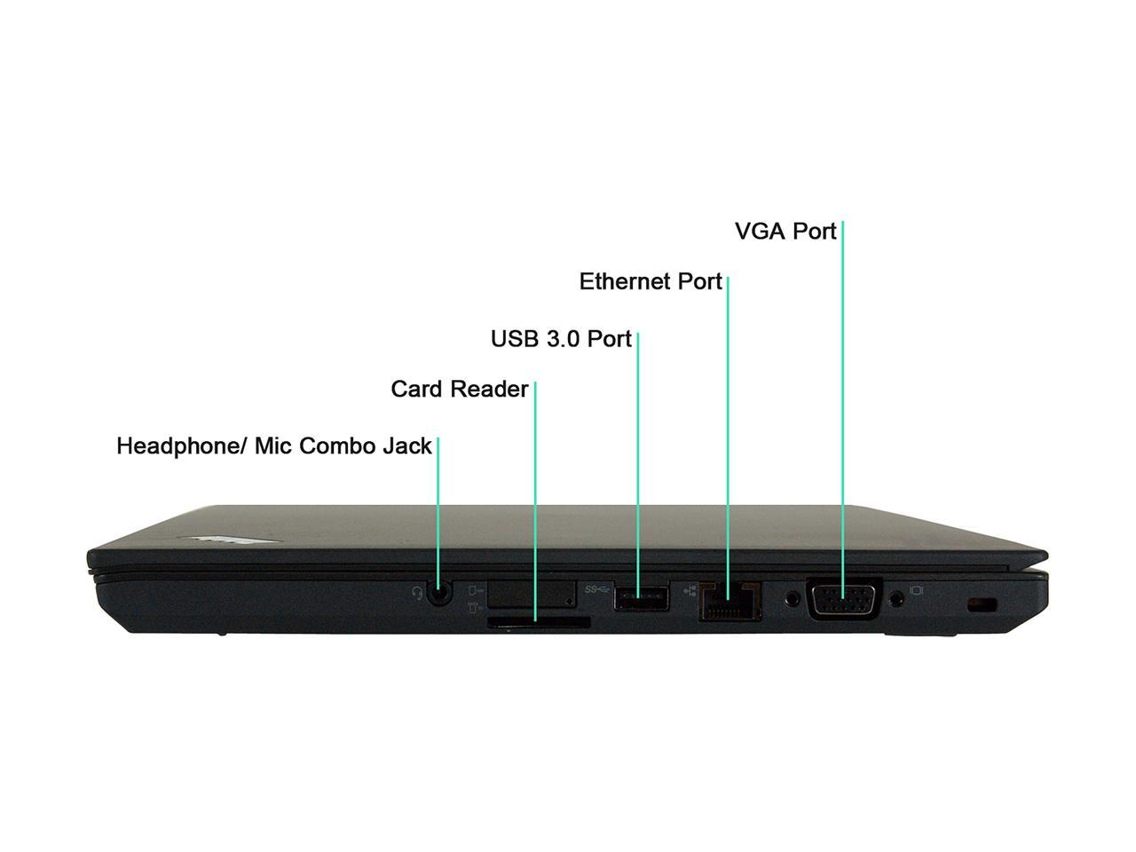 Lenovo Grade A Laptop T450S Intel Core i7 5th Gen 5600U (2.60 GHz) 12 GB Memory 512 GB SSD Intel HD Graphics 5500 14.0" Windows 10 Pro 64-bit