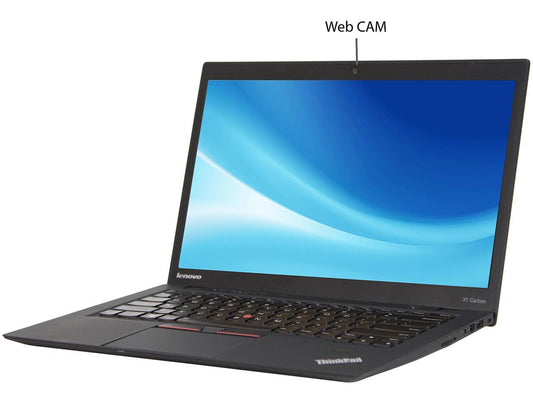 Lenovo Grade B Laptop X1 Carbon Intel Core i5 5th Gen 5300U (2.30 GHz) 8 GB Memory 256 GB SSD Intel HD Graphics 5500 14.0" Windows 10 Pro 64-bit