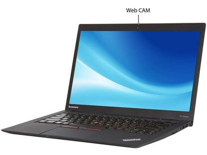 Lenovo Grade A Laptop X1 Carbon Intel Core i5 6th Gen 6300U (2.40 GHz) 8 GB Memory 256 GB SSD Intel HD Graphics 520 14.0" Windows 10 Pro 64-bit