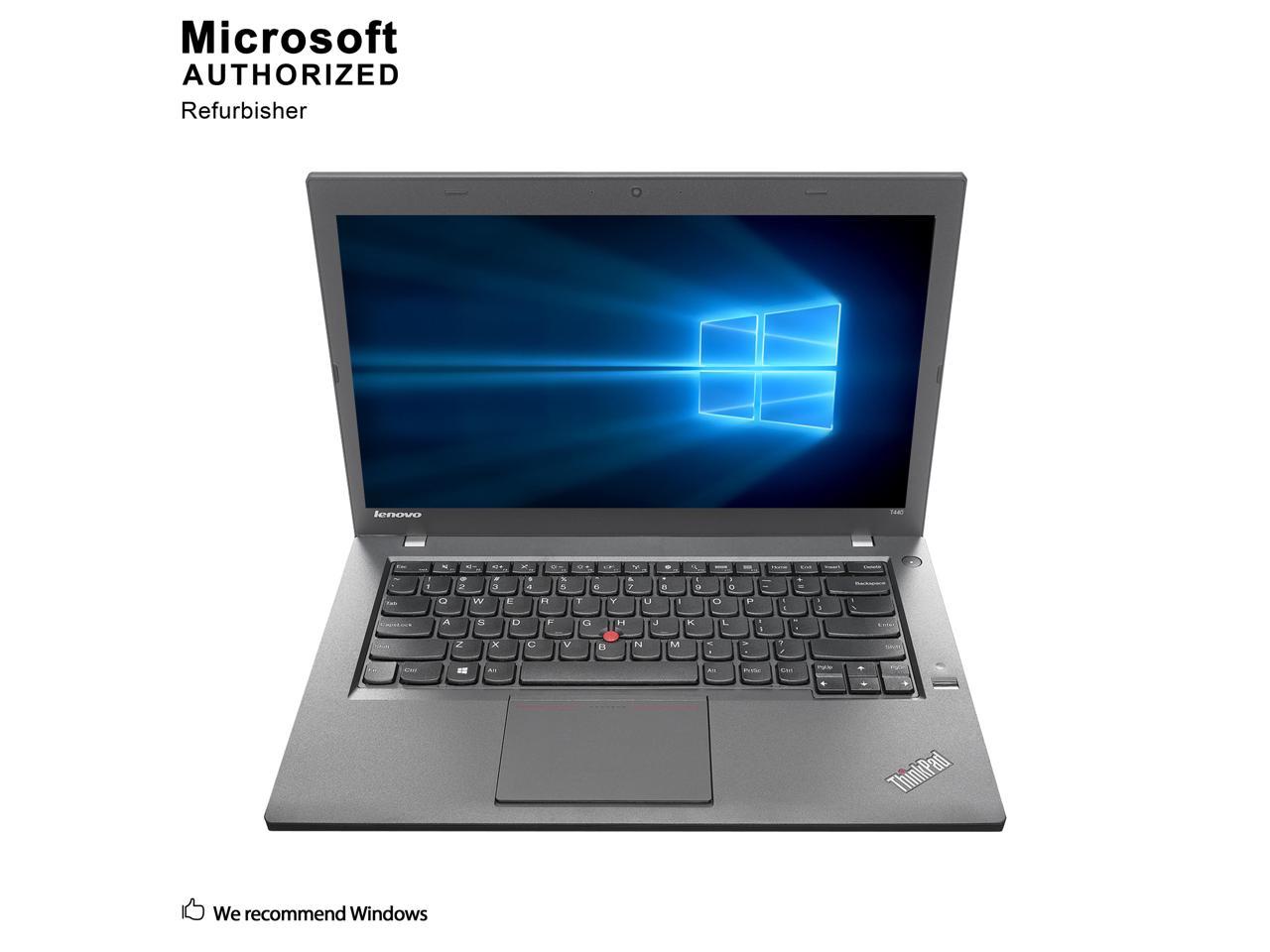 Refurbished Lenovo Grade A ThinkPad T440 Laptop, Intel Core I5 4300U 1.9GHz, 4G DDR3L, 120G SSD, WiFi, 14INCH , W10Pro 64-bit Multi-Language, 1 Year Warranty