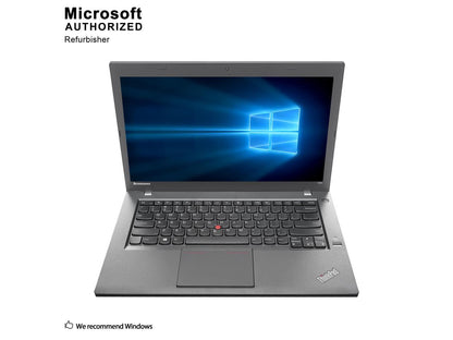 Refurbished Lenovo Grade A ThinkPad T440 Laptop, Intel Core I5 4300U 1.9GHz, 4G DDR3L, 512G SSD, WiFi, 14INCH , W10Pro 64-bit Multi-Language, 1 Year Warranty