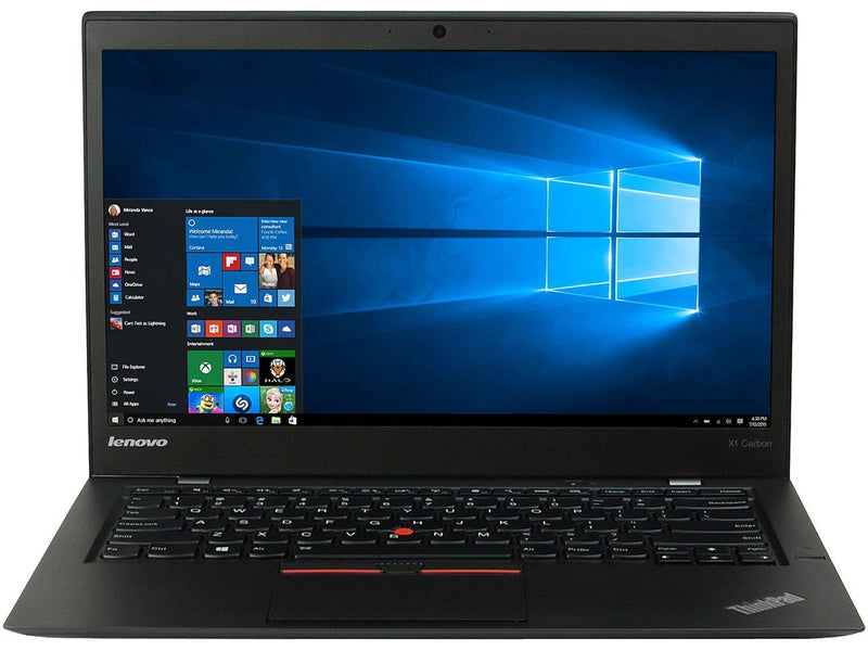 Lenovo Laptop X1 Carbon Intel Core i5 5300U (2.30 GHz) 8 GB Memory 256 SSD 14.0" Windows 10