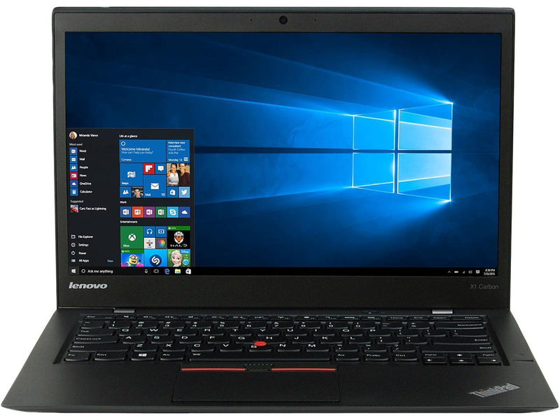 Lenovo Laptop X1 Carbon Intel Core i7 5600U (2.60 GHz) 8 GB Memory 240 SSD 14.0" Windows 10