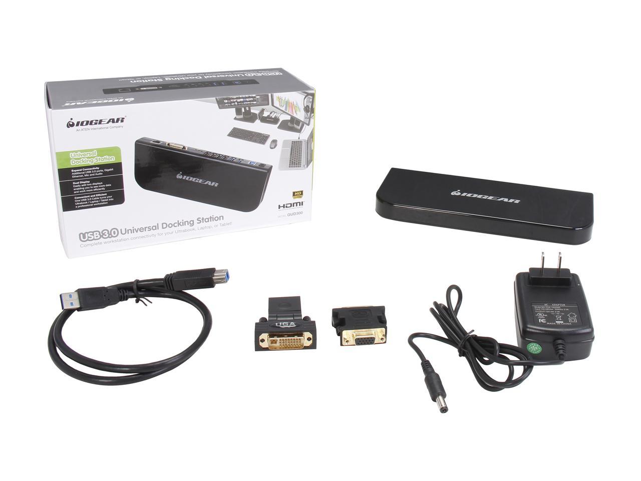 IOGEAR Black GUD300 USB 3.0 Universal Docking Station