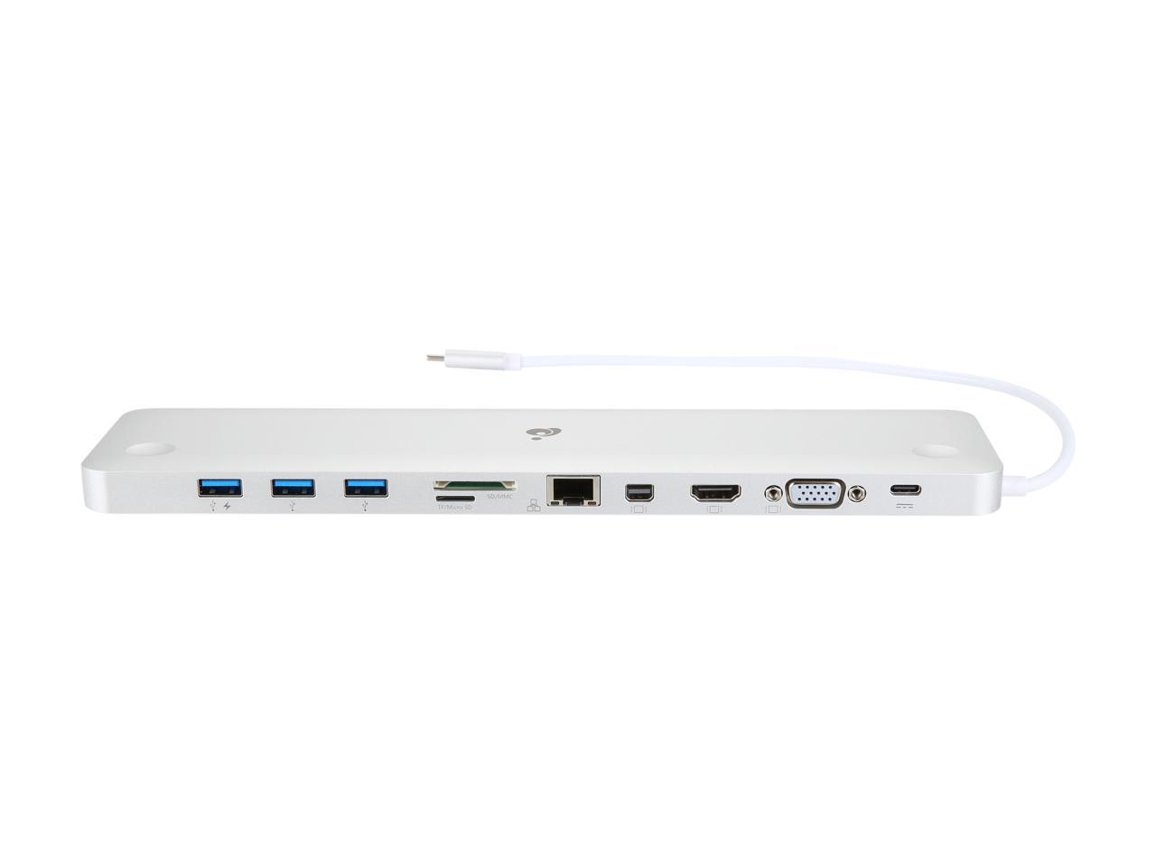 IOGEAR Silver GUD3C32 USB-C Docking Station with 60W Power Delivery