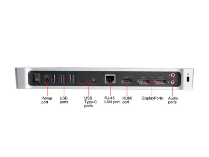StarTech.com DK30CH2DEP Triple 4K Monitor USB C Dock with DisplayPort and HDMI - 100W Power Delivery - Mac, Windows & Chrome OS (DK30CH2DEP)