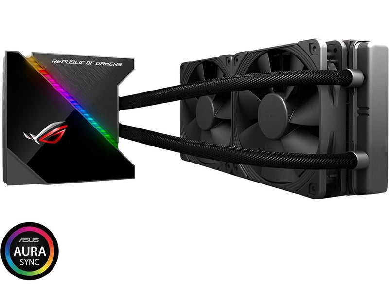 ASUS ROG Ryujin 240 RGB AIO Liquid CPU Cooler 240mm Radiator (Dual 120mm 4-pin Noctua iPPC PWM Fans) with LIVEDASH OLED Panel and FanXpert Controls