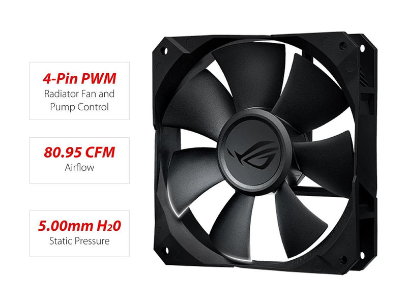 ASUS ROG Strix LC 120 RGB AIO Liquid CPU Cooler 120mm Radiator, 120mm 4-pin PWM Fan with FanXpert Controls, support for Intel and AMD motherboards
