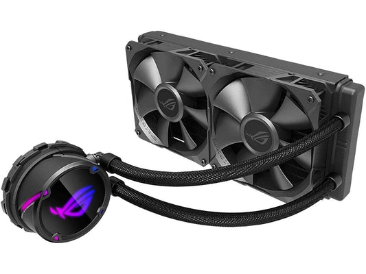 ASUS ROG Strix LC 240 RGB All-in-one Liquid CPU Cooler 240mm Radiator, Intel 115x/2066 and AMD AM4/TR4 Support, Dual 120mm 4-pin PWM Addressable RGB Fans