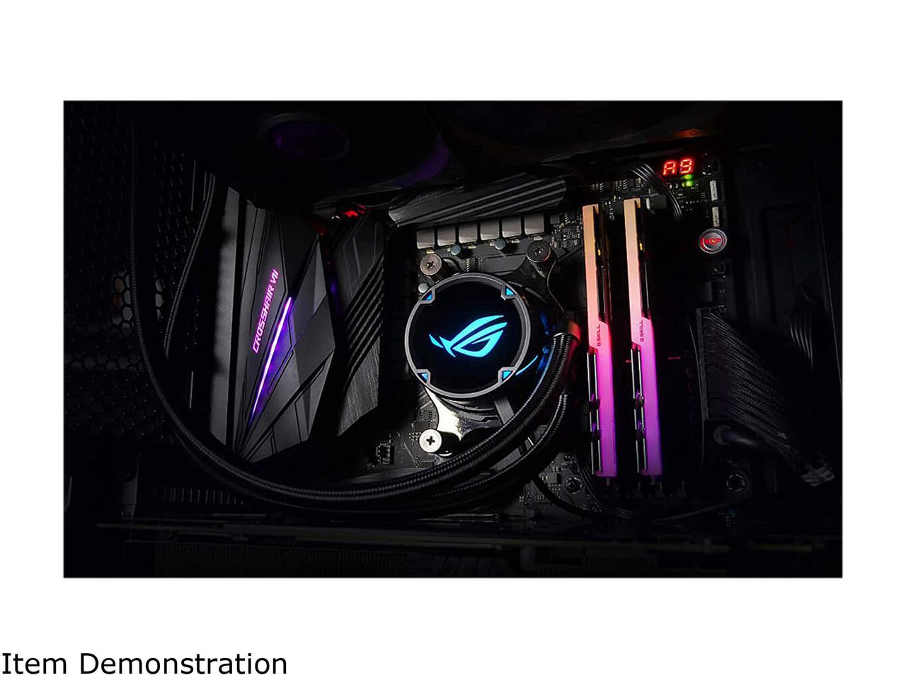 ASUS ROG Strix LC 240 RGB All-in-one Liquid CPU Cooler 240mm Radiator, Intel 115x/2066 and AMD AM4/TR4 Support, Dual 120mm 4-pin PWM Addressable RGB Fans