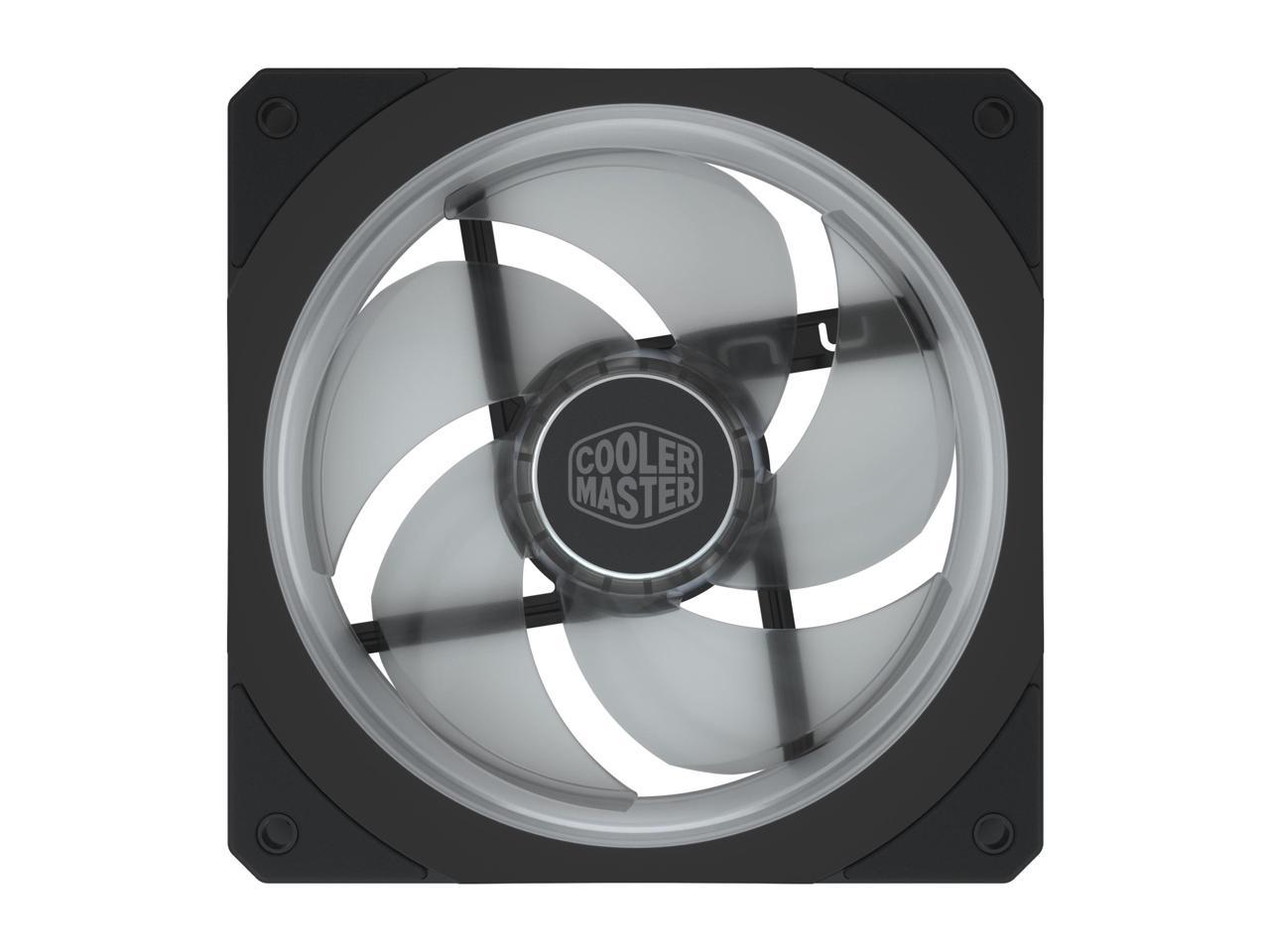 Cooler Master MasterFan SF120P ARGB 120mm Square Frame Fan w/ 24 Independently-Controlled Addressable RGB LEDS Frame Design, Cable Management and PWM Control Fan