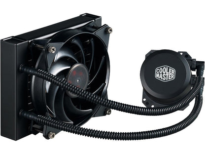 Cooler Master MasterLiquid Lite 120 AIO CPU Liquid Cooler, White Led Pump, FEP Tubing, 120mm Air Balance MF, Dual Dissipation Technology