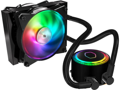 Cooler Master MasterLiquid ML120R ARGB Close-Loop AIO CPU Liquid Cooler, 120 Radiator, Dual Chamber Pump, Addressable RGB Lighting , MF120R Fans for AMD Ryzen/Intel LGA1200/1151 LGA 1700 Compatible