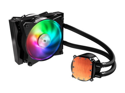 Cooler Master MasterLiquid ML120R ARGB Close-Loop AIO CPU Liquid Cooler, 120 Radiator, Dual Chamber Pump, Addressable RGB Lighting , MF120R Fans for AMD Ryzen/Intel LGA1200/1151