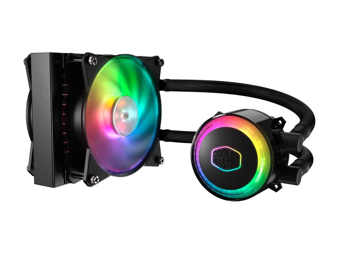 Cooler Master MasterLiquid ML120R ARGB Close-Loop AIO CPU Liquid Cooler, 120 Radiator, Dual Chamber Pump, Addressable RGB Lighting , MF120R Fans for AMD Ryzen/Intel LGA1200/1151 LGA 1700 Compatible