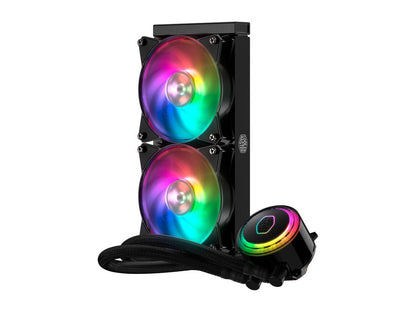 Cooler Master MasterLiquid ML240R ARGB Close-Loop AIO CPU Liquid Cooler, 240 Radiator, Dual Chamber Pump, Addressable RGB Lighting, Dual MF120R Fans for AMD Ryzen/Intel LGA1200/1151