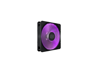 Cooler Master MasterFan SF120R RGB 120mm Square Frame Fan w/ RGB LEDS, Hybrid Blade Design, Cable Management and PWM Control Fan