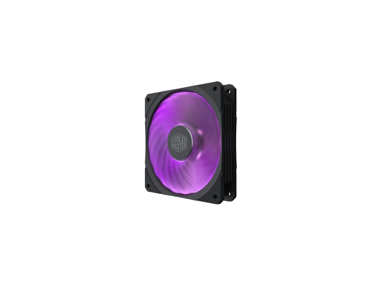 Cooler Master MasterFan SF120R RGB 120mm Square Frame Fan w/ RGB LEDS, Hybrid Blade Design, Cable Management and PWM Control Fan