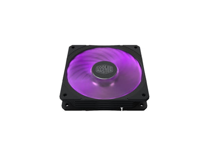 Cooler Master MasterFan SF120R RGB 120mm Square Frame Fan w/ RGB LEDS, Hybrid Blade Design, Cable Management and PWM Control Fan