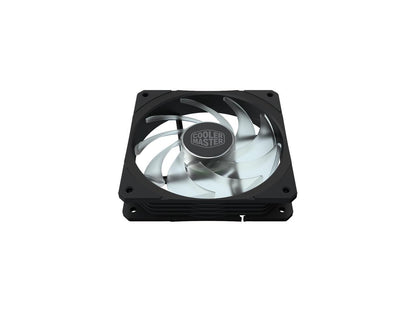 Cooler Master MasterFan SF120R ARGB 120mm Square Frame Fan w/ 8 Independently-Controlled Addressable RGB LEDS, Hybrid Blade Design, Cable Management and PWM Control Fan