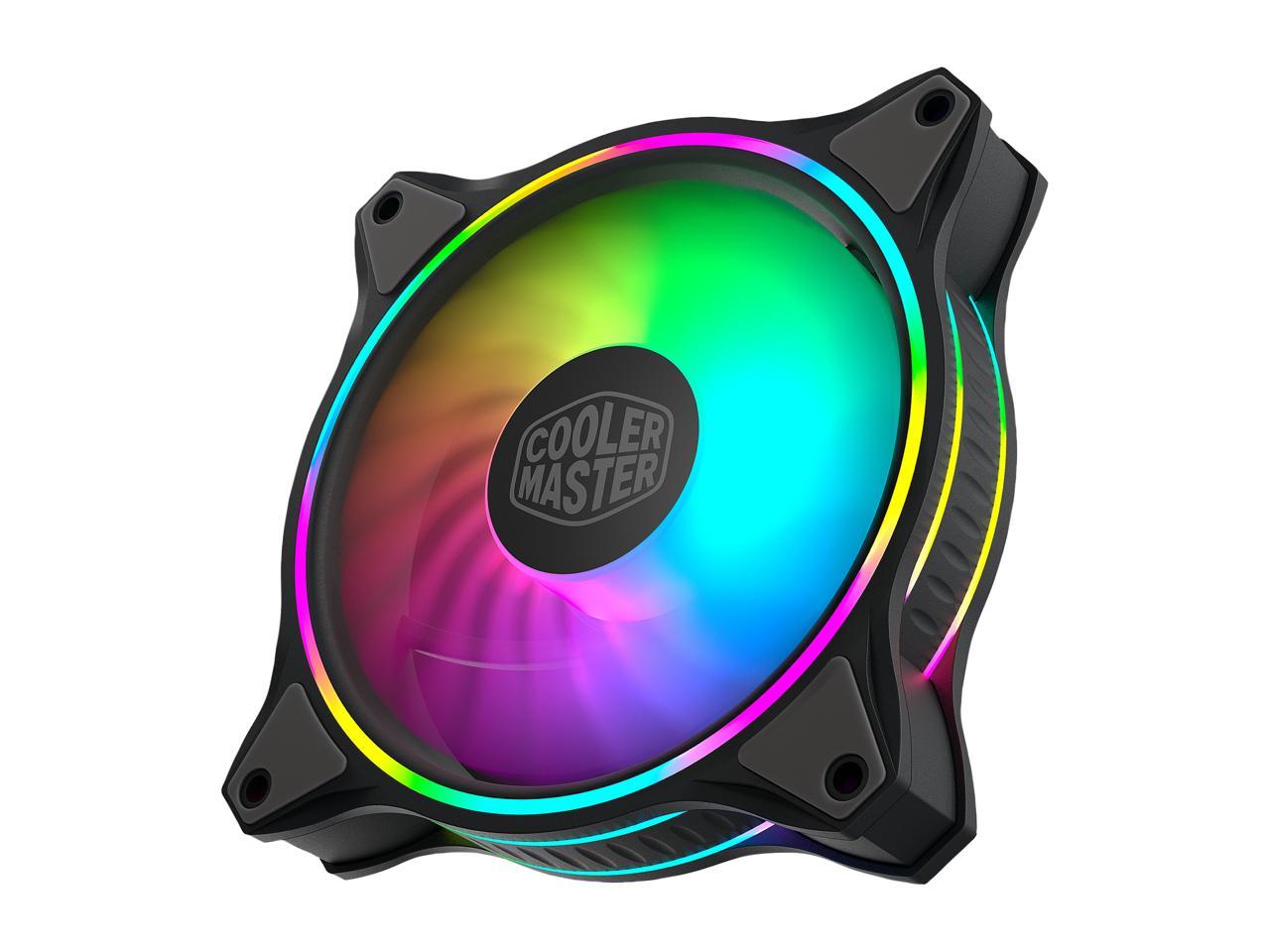 Cooler Master MasterFan MF120 Halo Duo-Ring Addressable RGB Lighting 120mm 3 Pack w/ 24 Independently-Controlled LEDS, Absorbing Rubber Pads, PWM Static Pressure for Computer Case & Liquid Radiator