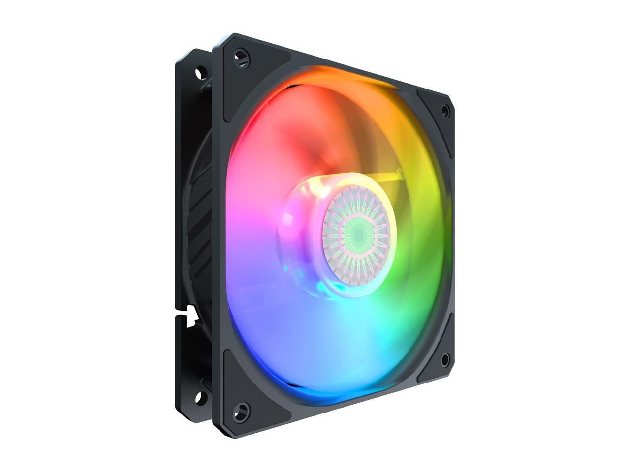 Cooler Master SickleFlow 120 V2 Addressable RGB 3 in 1 Square Frame Fan, Individually Customizable LEDS, Air Balance Curve Blade Design, Sealed Bearing, PWM Control for Computer Case & Liquid Radiator