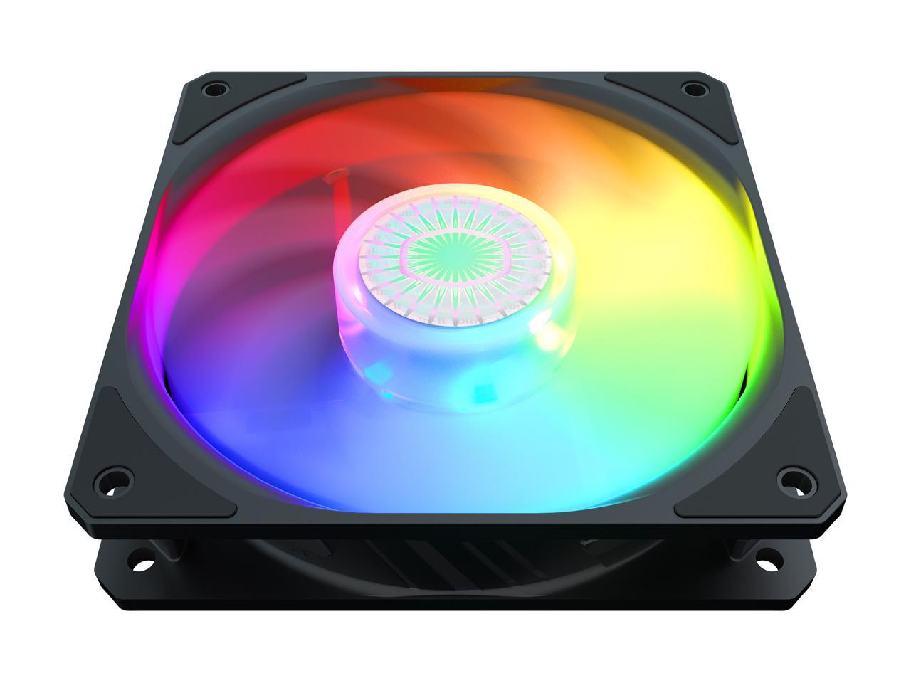 Cooler Master SickleFlow 120 V2 Addressable RGB 3 in 1 Square Frame Fan, Individually Customizable LEDS, Air Balance Curve Blade Design, Sealed Bearing, PWM Control for Computer Case & Liquid Radiator