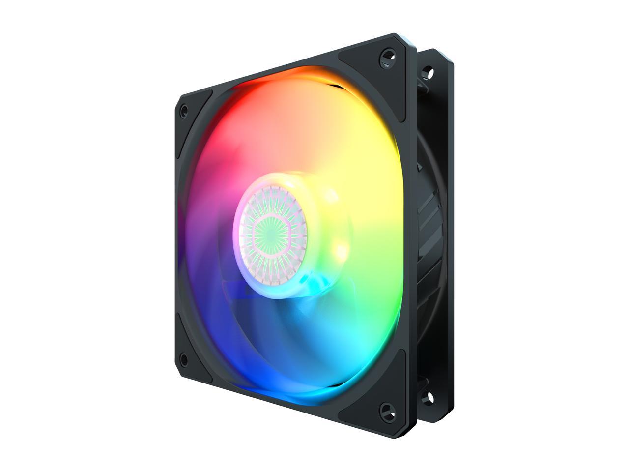 Cooler Master SickleFlow 120 V2 Addressable RGB 3 in 1 Square Frame Fan, Individually Customizable LEDS, Air Balance Curve Blade Design, Sealed Bearing, PWM Control for Computer Case & Liquid Radiator