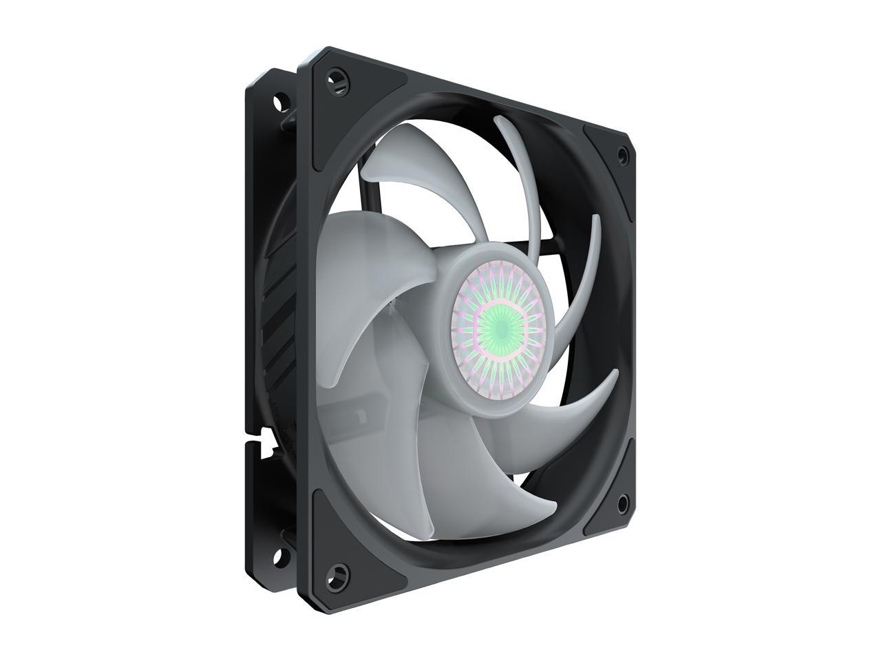 Cooler Master SickleFlow 120 V2 RGB Square Frame Fan with Customizable LEDS, Air Balance Curve Blade Design, Sealed Bearing, PWM Control for Computer Case & Liquid Radiator
