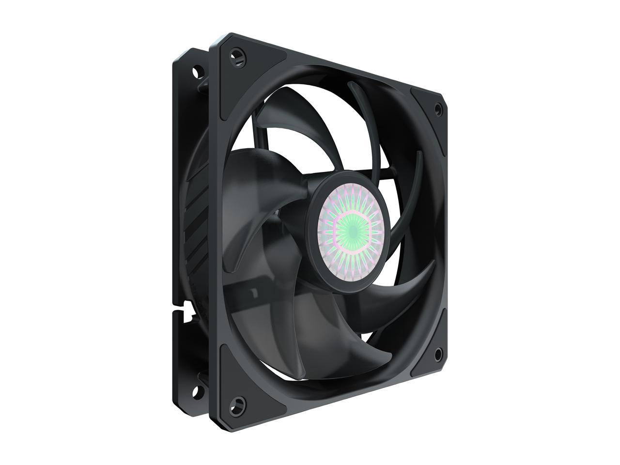 Cooler Master SickleFlow 120 V2 All-Black Square Frame Fan with Air Balance Curve Blade Design, Sealed Bearing, PWM Control for Computer Case & Liquid Radiator