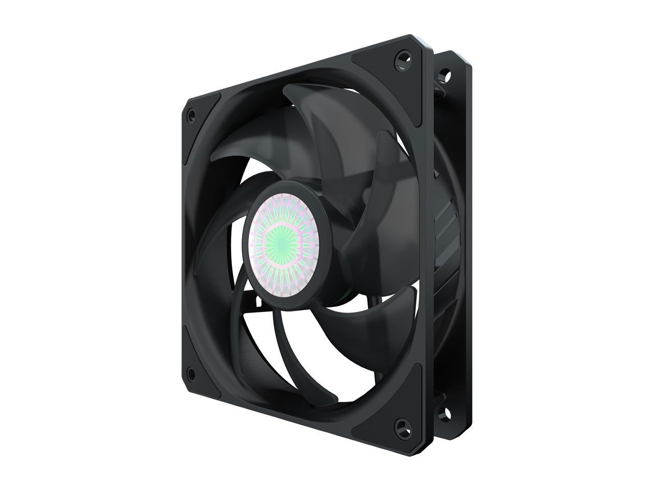 Cooler Master SickleFlow 120 V2 All-Black Square Frame Fan with Air Balance Curve Blade Design, Sealed Bearing, PWM Control for Computer Case & Liquid Radiator