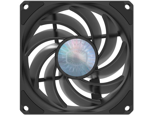 Cooler Master SickleFlow 92 All-Black Square Frame Fan with Air Balance Curve Blade Design, Sealed Bearing, PWM Control for Computer Case & Air Coolers