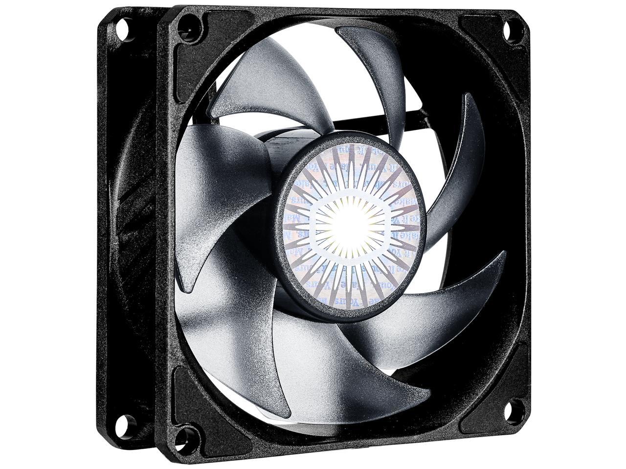 Cooler Master SickleFlow 80 V2 All-Black Square Frame Fan with Air Balance Curve Blade Design, Sealed Bearing, PWM Control for Computer Case & Air Coolers