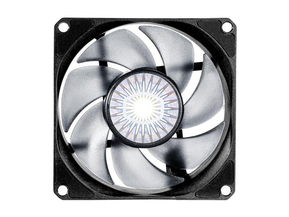 Cooler Master SickleFlow 80 V2 All-Black Square Frame Fan with Air Balance Curve Blade Design, Sealed Bearing, PWM Control for Computer Case & Air Coolers