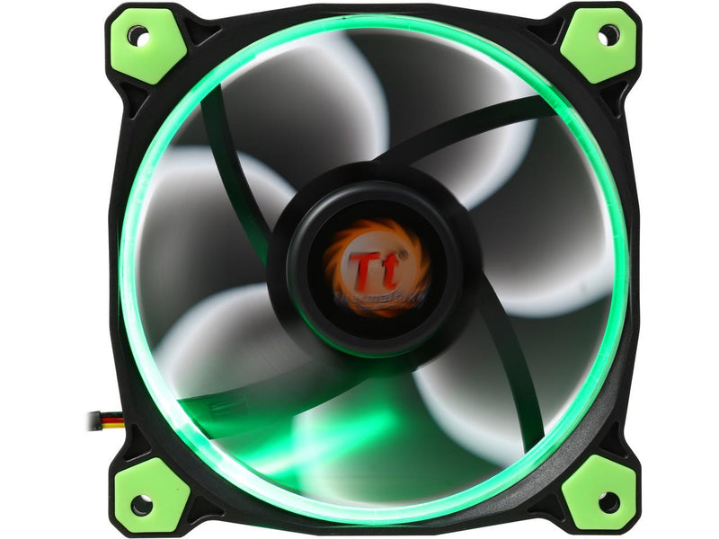 Thermaltake Riing 12 Series High Static Pressure 120mm Circular Green LED Ring Case/Radiator Fan CL-F038-PL12GR-A