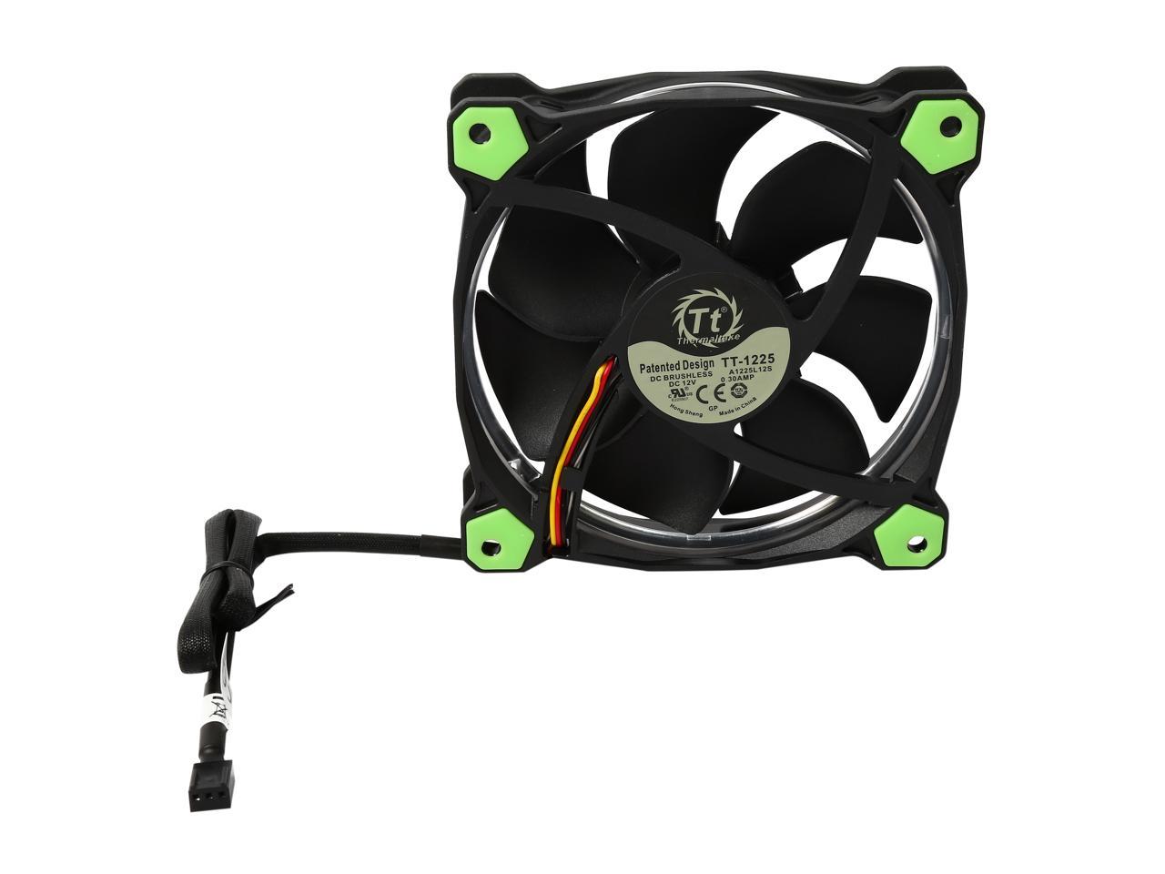 Thermaltake Riing 12 Series High Static Pressure 120mm Circular Green LED Ring Case/Radiator Fan CL-F038-PL12GR-A