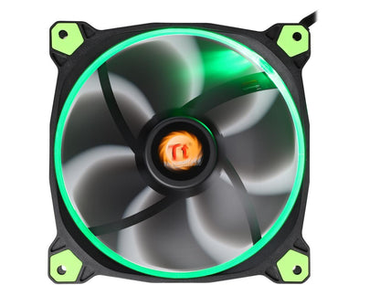 Thermaltake Riing 14 Series High Static Pressure 140mm Circular Green LED Ring Case/Radiator Fan CL-F039-PL14GR-A