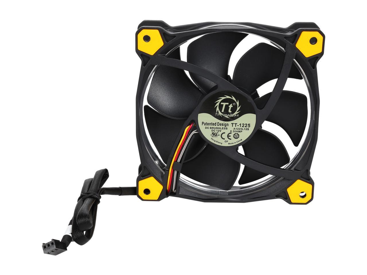 Thermaltake Riing 12 Series High Static Pressure 120mm Circular Yellow LED Ring Case/Radiator Fan CL-F038-PL12YL-A