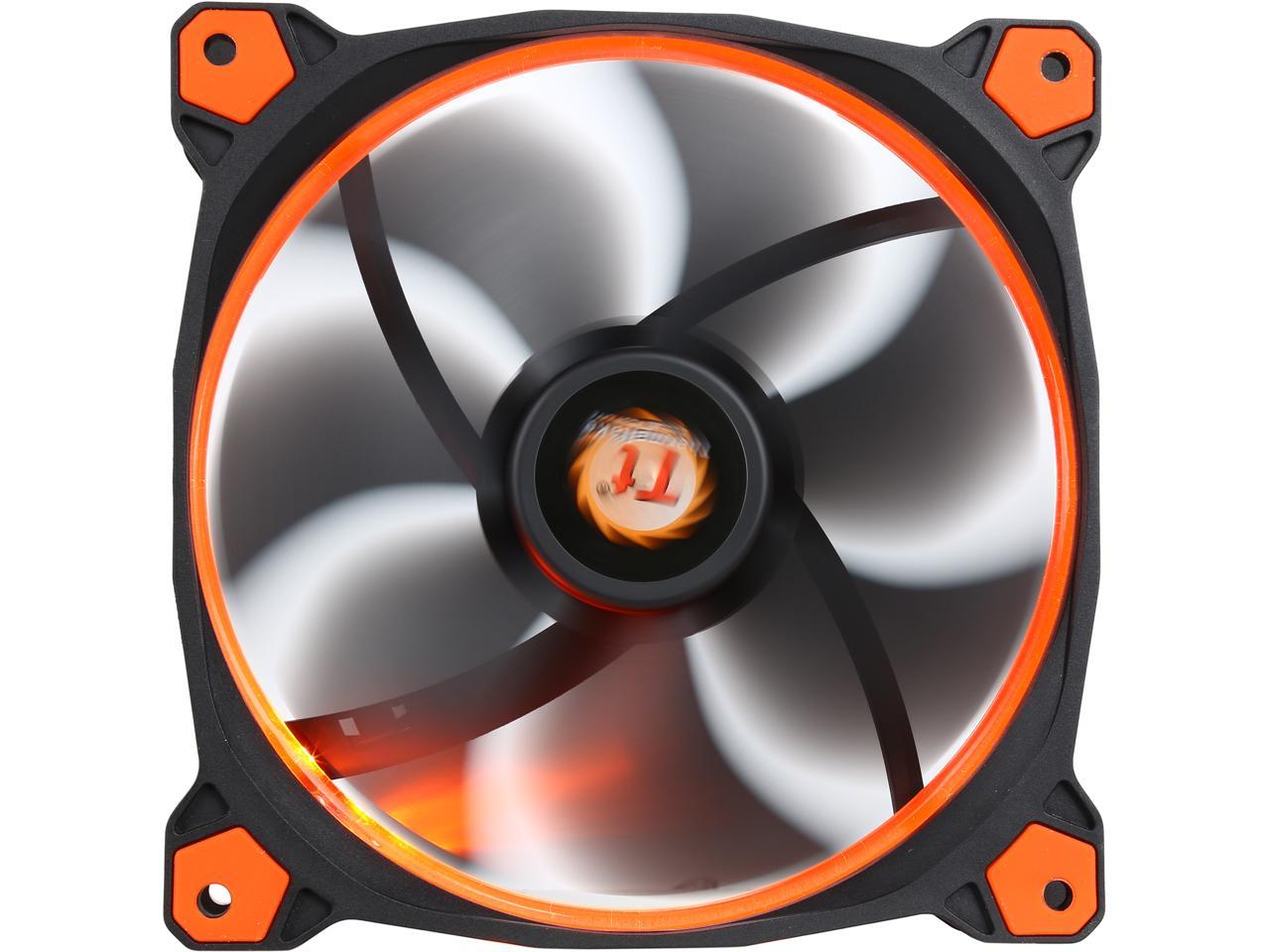 Thermaltake Riing 14 Series High Static Pressure 140mm Circular Orange LED Ring Case/Radiator Fan CL-F039-PL14OR-A