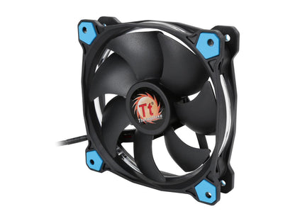 Thermaltake Riing 12 High Static Pressure 120mm Circular Ring LED Case/Radiator Fan with Anti-vibration Mounting System - Blue - 3 PKS