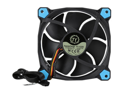 Thermaltake Riing 12 High Static Pressure 120mm Circular Ring LED Case/Radiator Fan with Anti-vibration Mounting System - Blue - 3 PKS