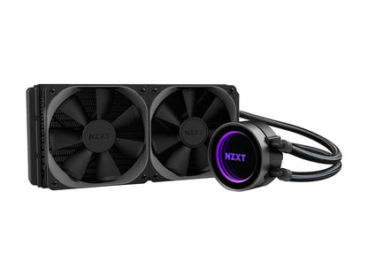 NZXT Kraken X52 240mm - All-In-One RGB CPU Liquid Cooler - CAM-Powered - Infinity Mirror Design - Performance Engineered Pump - Reinforced Extended Tubing - Aer P120mm Radiator Fan (2 Included)