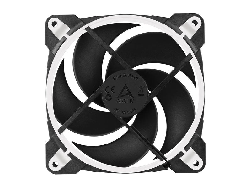 Arctic BioniX P120 (White) - Pressure-optimised 120 mm Gaming Fan with PWM Sharing Technology (PST)