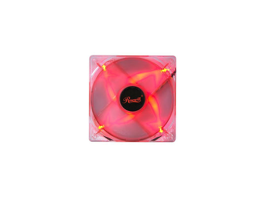 Rosewill RFA-120-RL - 120mm Computer Case Cooling Fan with LP4 Adapter - Red Frame & 4 Red LED Lights, Sleeve Bearing, Silent
