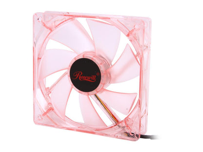 Rosewill RFA-120-RL - 120mm Computer Case Cooling Fan with LP4 Adapter - Red Frame & 4 Red LED Lights, Sleeve Bearing, Silent