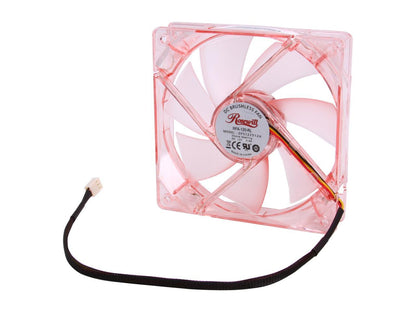 Rosewill RFA-120-RL - 120mm Computer Case Cooling Fan with LP4 Adapter - Red Frame & 4 Red LED Lights, Sleeve Bearing, Silent