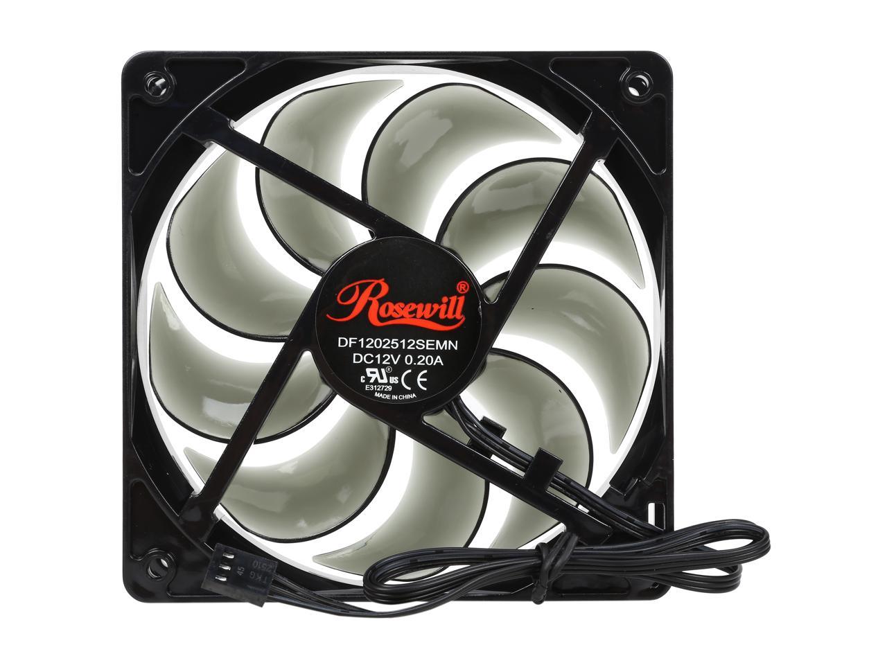 Rosewill RNBF-131209 - 120mm Computer Case Cooling Fan with LP4 Adapter - Black Frame & Smoke Blades, Sleeve Bearing, Silent