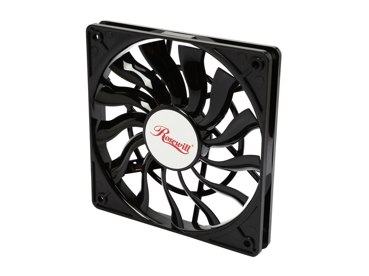 Rosewill RASF-141213 - 120mm Computer Case Cooling Fan - Ultra Slim, 15mm Thickness with Pulse Width Modulation (PWM) Speed Control & Long Life Sleeve Bearing