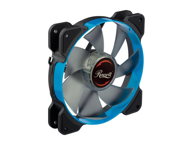 Rosewill 120mm Case Fan with Blue LED and PWM (Pulse Width Modulation) Function, Very Quiet Cooling Fan from Advanced Hydraulic Bearing, Model RWCB-1612